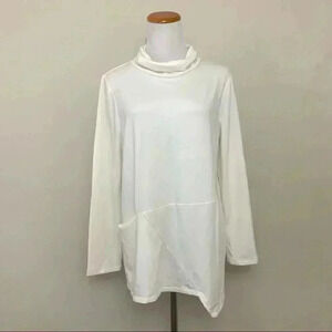 PureJill cream super soft cowl neck sweater